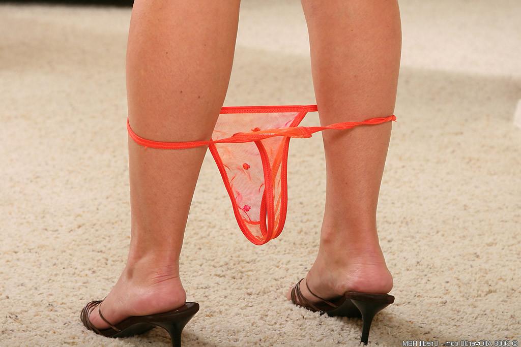 15P naturally fit older brunette whips off her see through panties