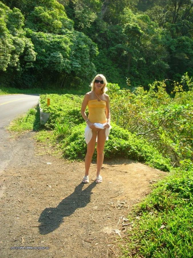 15P Kinky amateur GF nude in public and partying topless on vacation