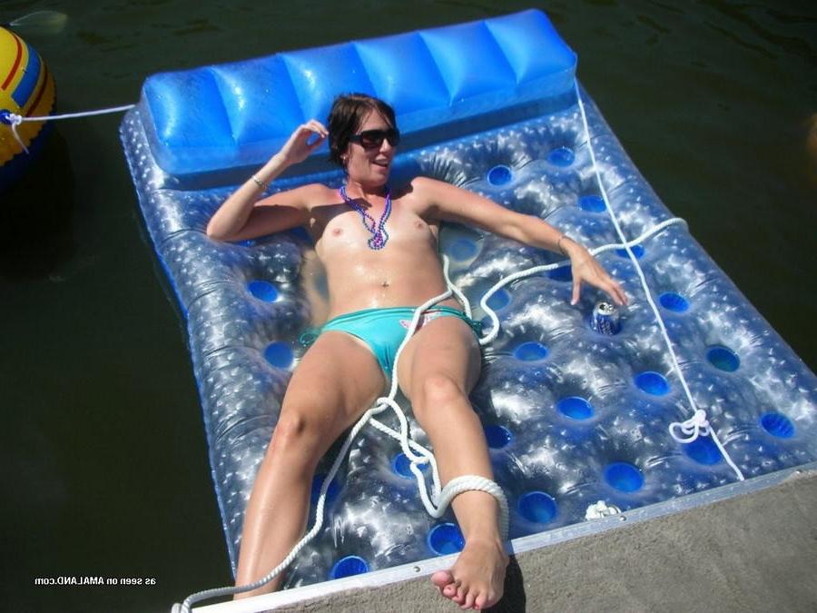 15P Kinky amateur GF nude in public and partying topless on vacation