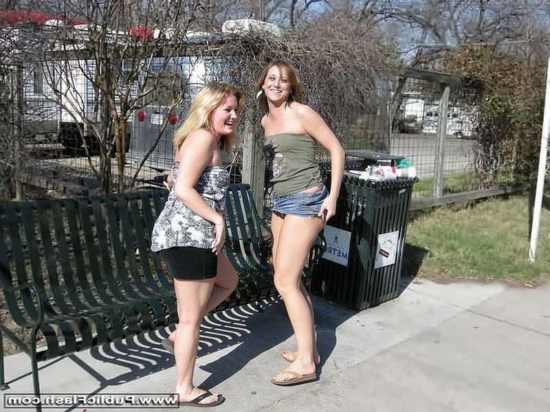 16P Double daring college gals flash tits and upskirts
