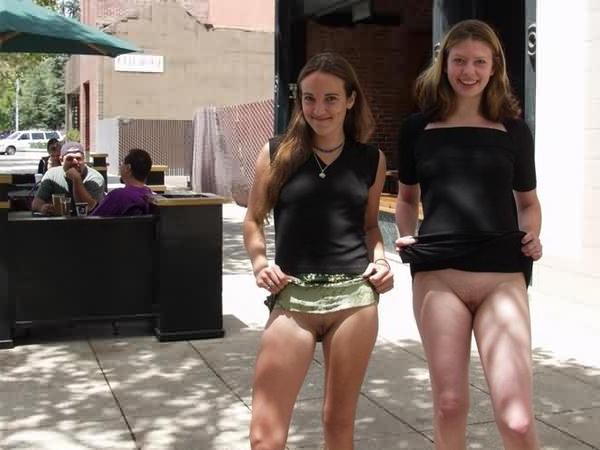 16P Crystal and Angela in a Public Flashing Contest