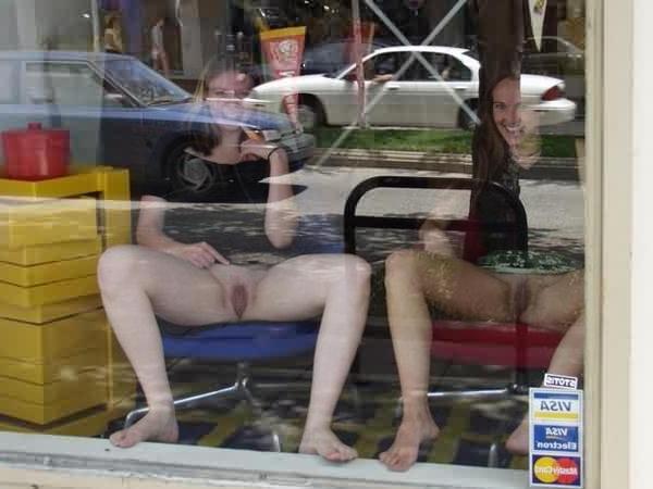 16P Crystal and Angela in a Public Flashing Contest