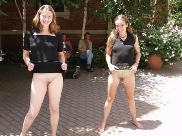 16P Crystal and Angela in a Public Flashing Contest