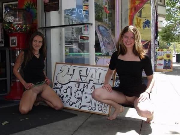 16P Crystal and Angela in a Public Flashing Contest