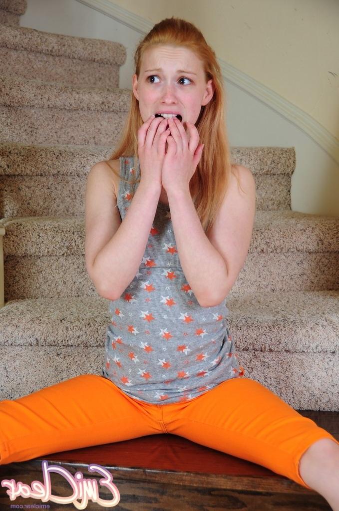 16P Strawberry blonde girl shows titties