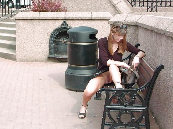 25P Beautiful Upskirt on a Bench by TROC