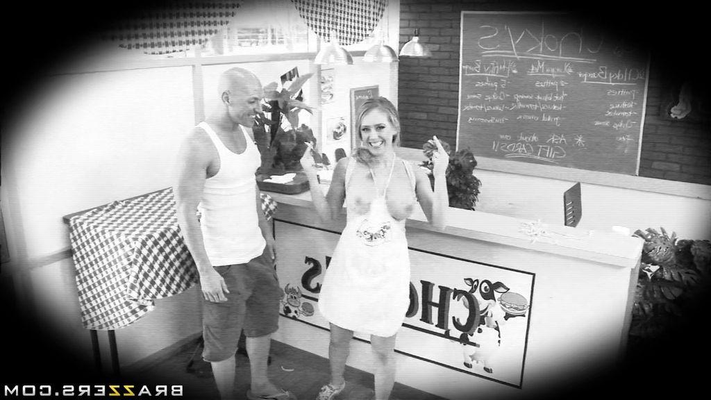 16P Busty Kagney Linn Karter fucked in a burger joint