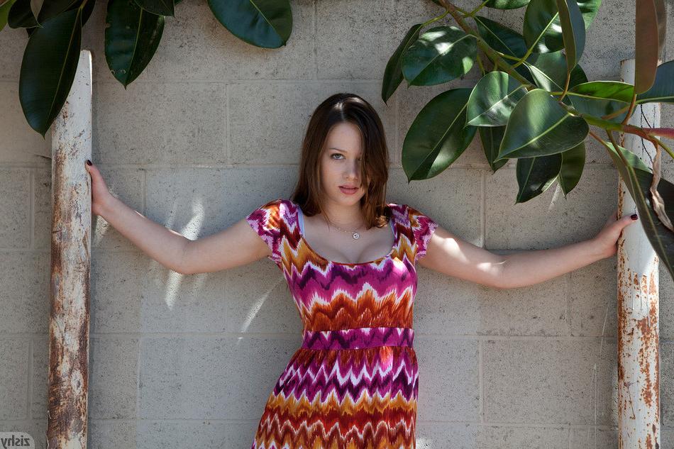 12P Busty teen in a dress