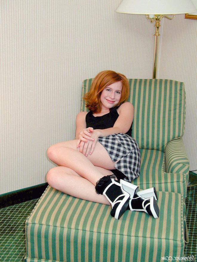 18P Tight ass redhead cutie spreads her pretty pink pussy lips open
