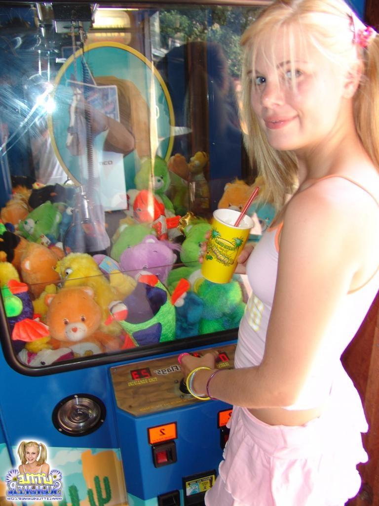 16P A happy playing teen chick outdoors having fun