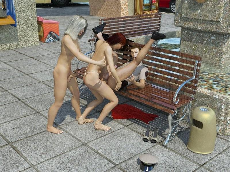 15P Two 3d dickgirls fucking cop
