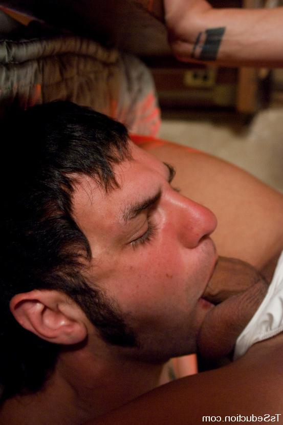 15P TS Jessica Host rails straight guy in his virgin mouth and ass