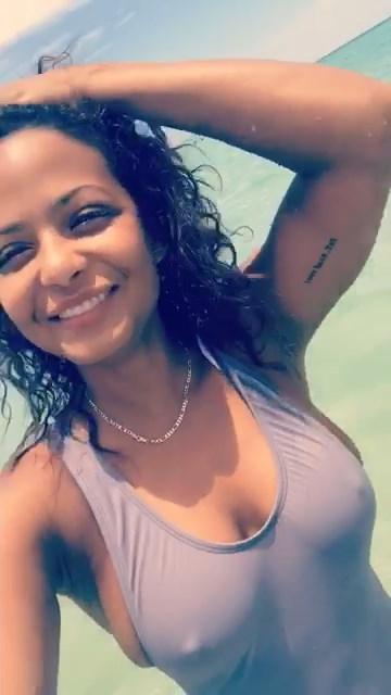 14P Christina Milian See-Through/Pokies