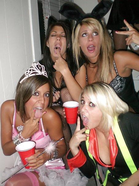 19P Halloween lingerie special hot teens at party