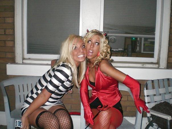 19P Halloween lingerie special hot teens at party