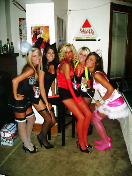 19P Halloween lingerie special hot teens at party