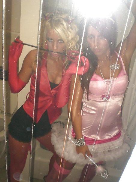 19P Halloween lingerie special hot teens at party