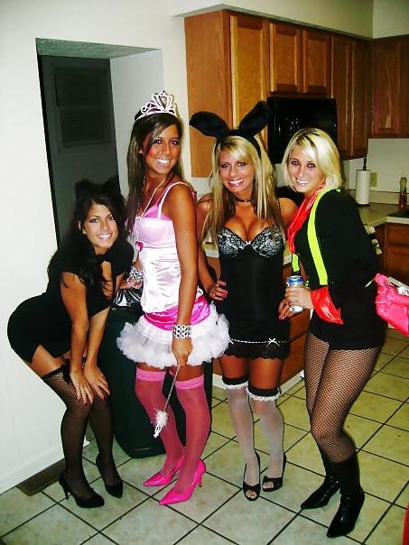 19P Halloween lingerie special hot teens at party