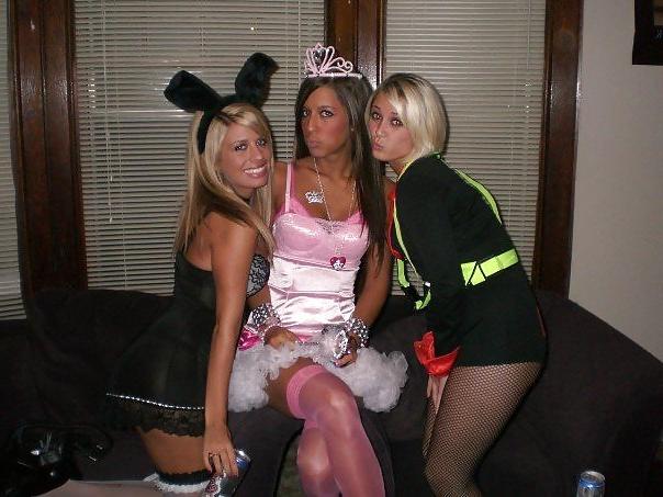 19P Halloween lingerie special hot teens at party