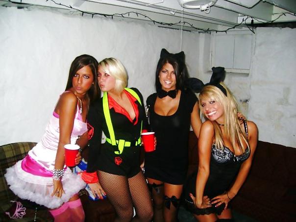 19P Halloween lingerie special hot teens at party