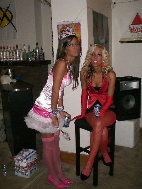 19P Halloween lingerie special hot teens at party