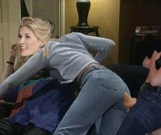 25P Rosamund Pike faked strap on with the Mrs