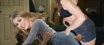 25P Rosamund Pike faked strap on with the Mrs