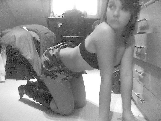 11P Hottie black and white self pics
