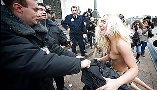 18P FEMEN - cool girls protest by public nudity - Part 2