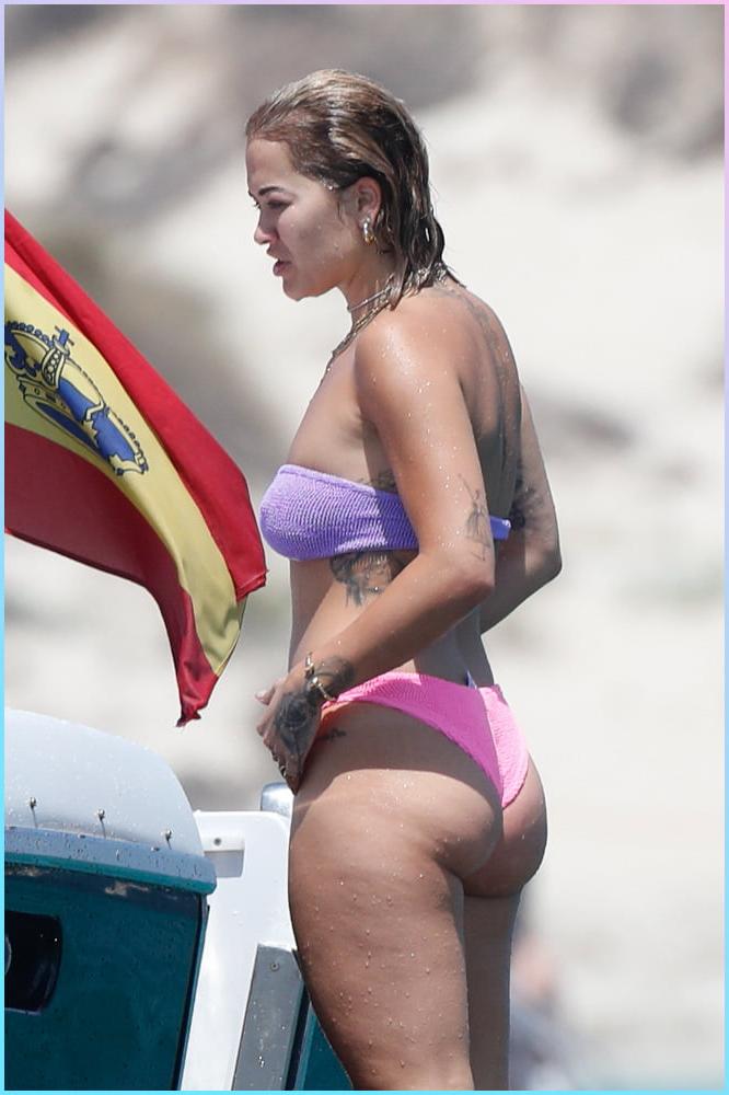 25P Rita Ora Oops Topless Bikini 07-29-2020