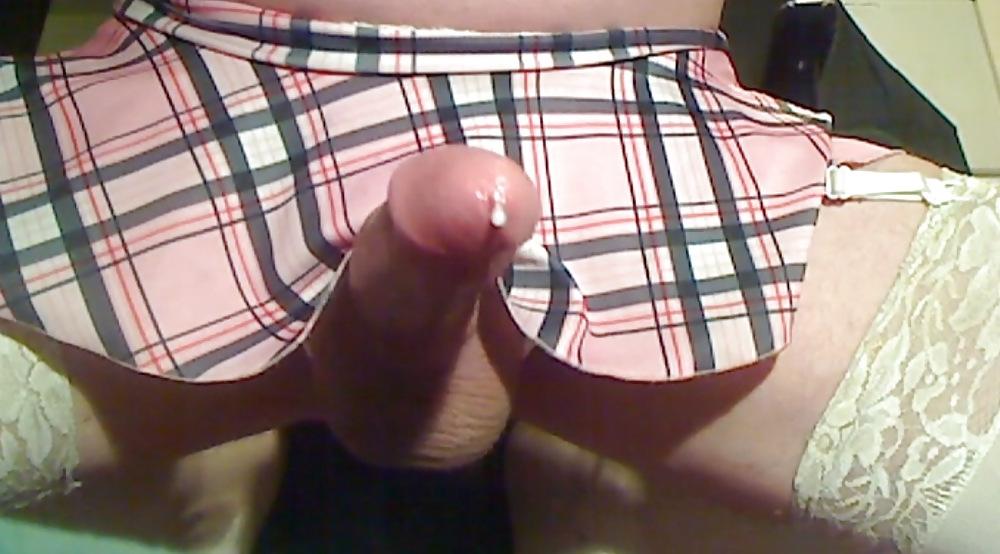 20P CD Hot cock shots micro panties & school girl skirt