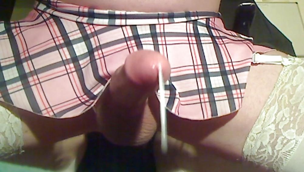 20P CD Hot cock shots micro panties & school girl skirt