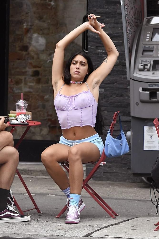 18P Lourdes Leon hard nipples, hairy under arms