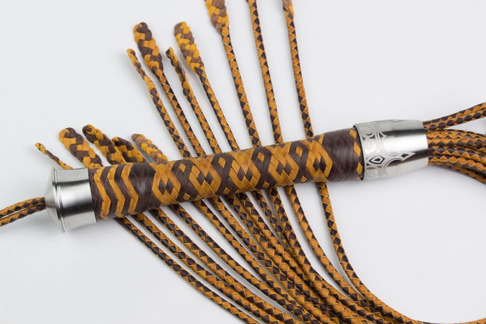 11P 12-Tail braided leather flogger