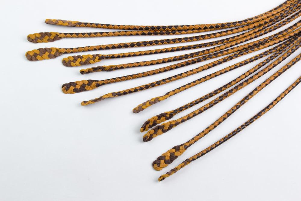 11P 12-Tail braided leather flogger