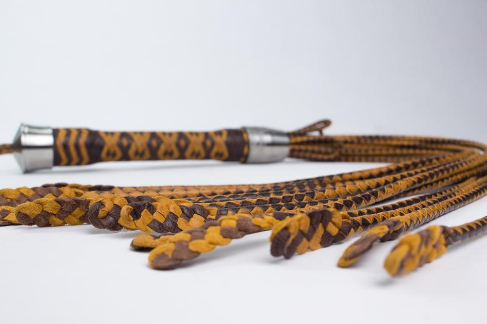 11P 12-Tail braided leather flogger