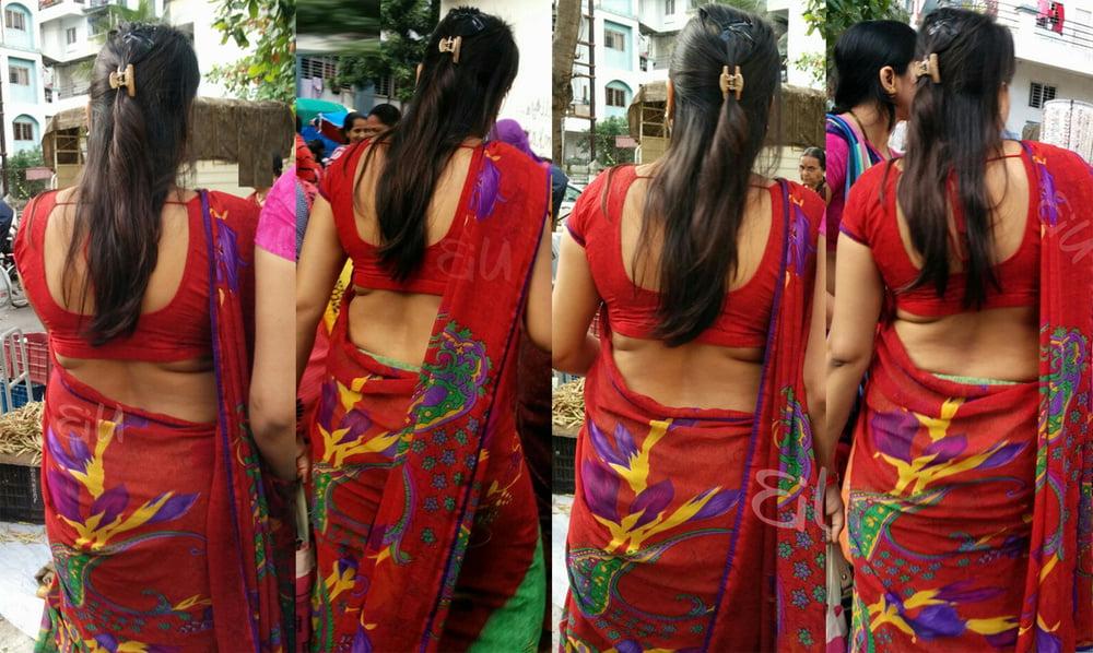 9P Real Desi Bhabhi  hot saree Voyeur picture in market area