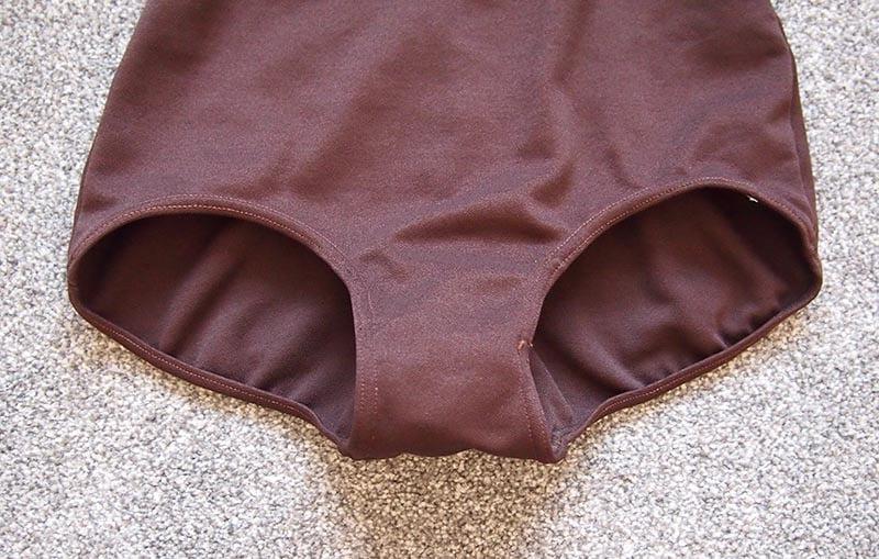 11P 1977 keynote brown fitted swimsuit