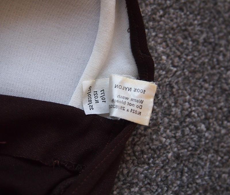 11P 1977 keynote brown fitted swimsuit