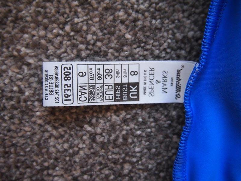 10P Mid 1980s M&amp;S blue swimsuit