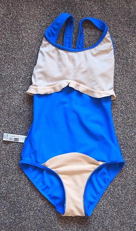 10P Mid 1980s M&amp;S blue swimsuit