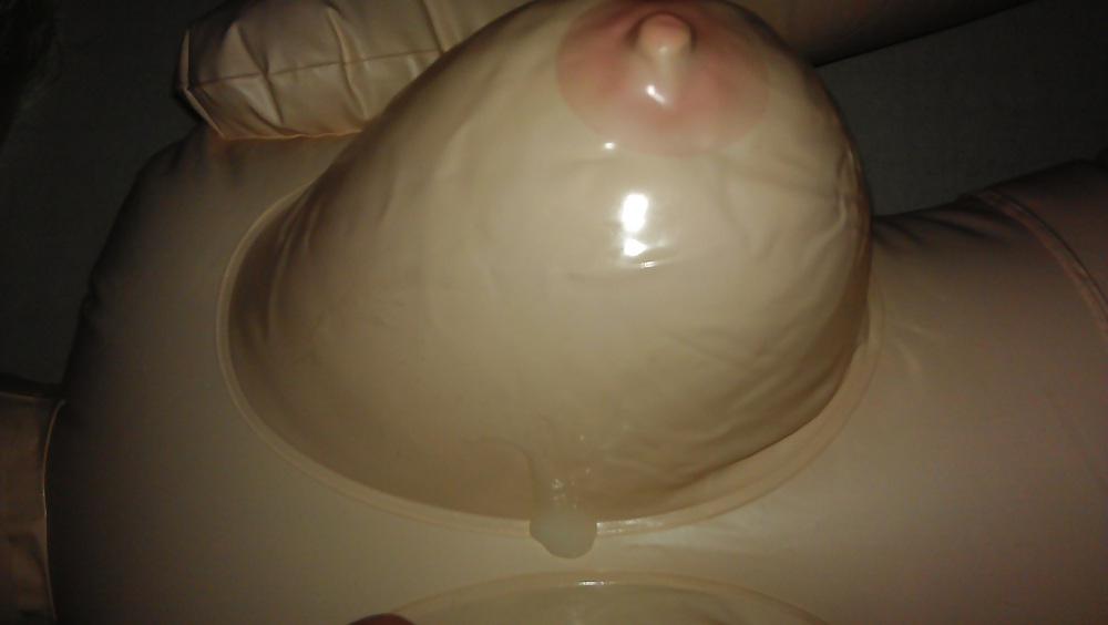 10P Lick play & cum on sex doll tits