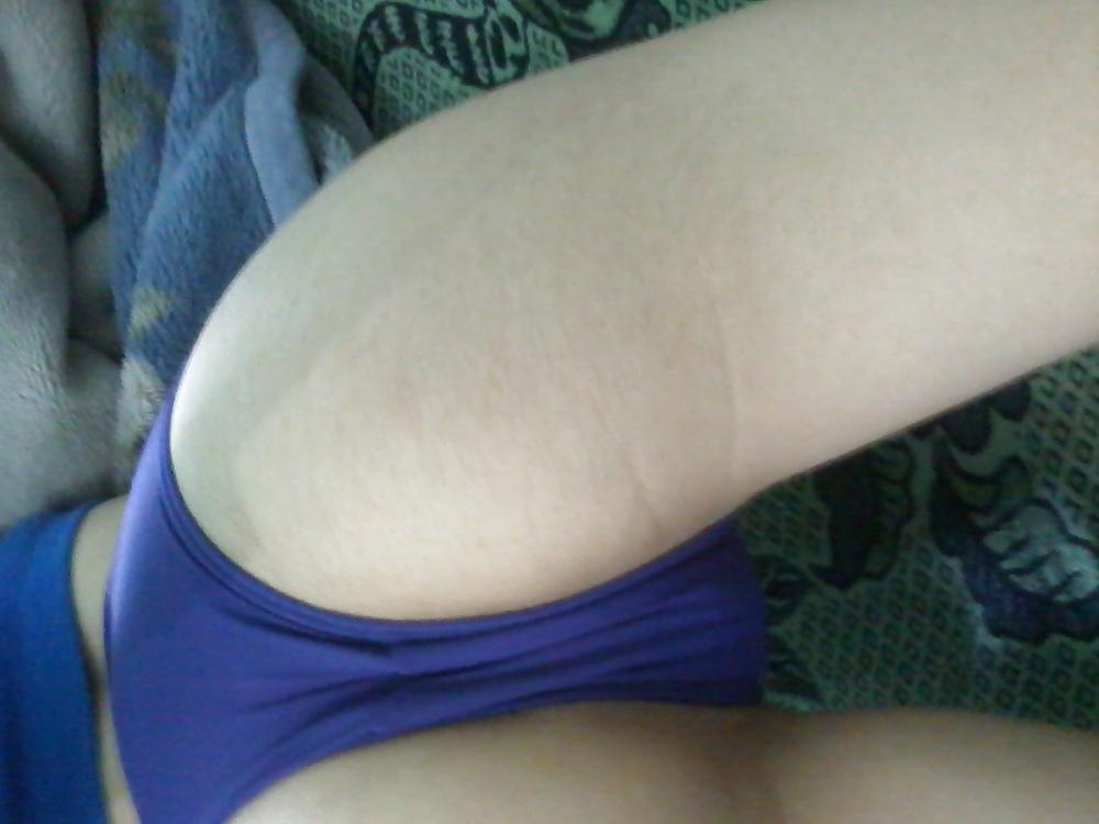 8P Close-up my blue panty and pussy