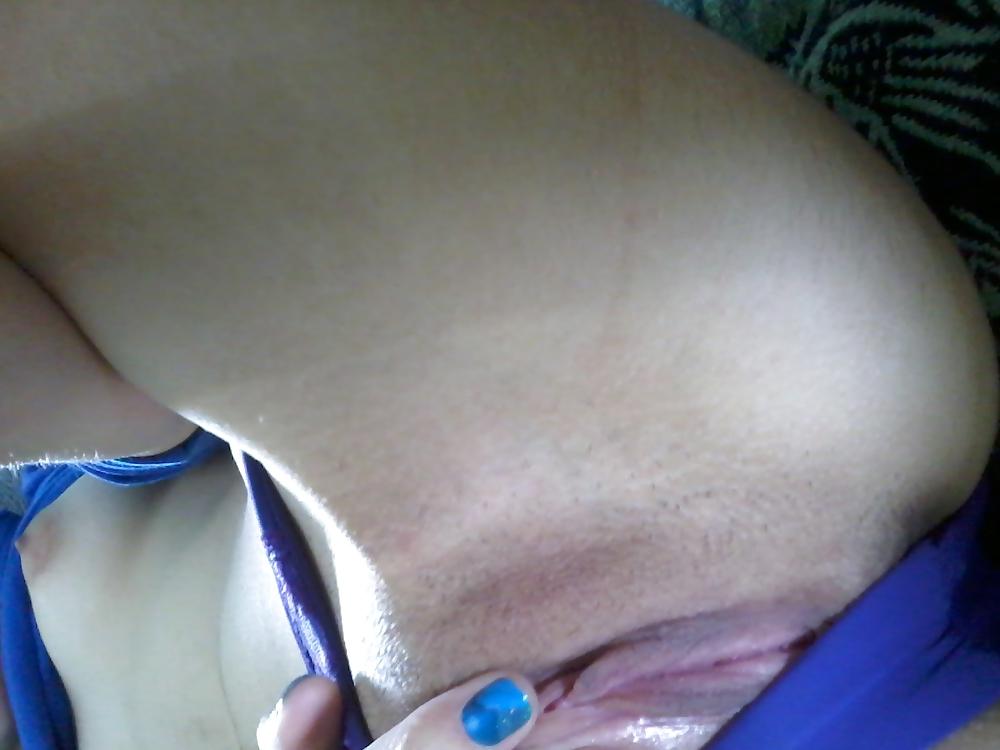 8P Close-up my blue panty and pussy
