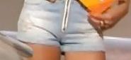 4P Hot  Rebecca Mir in Jeans dress 