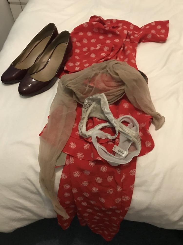8P New vintage dress and vintage sheer 10 denier tights