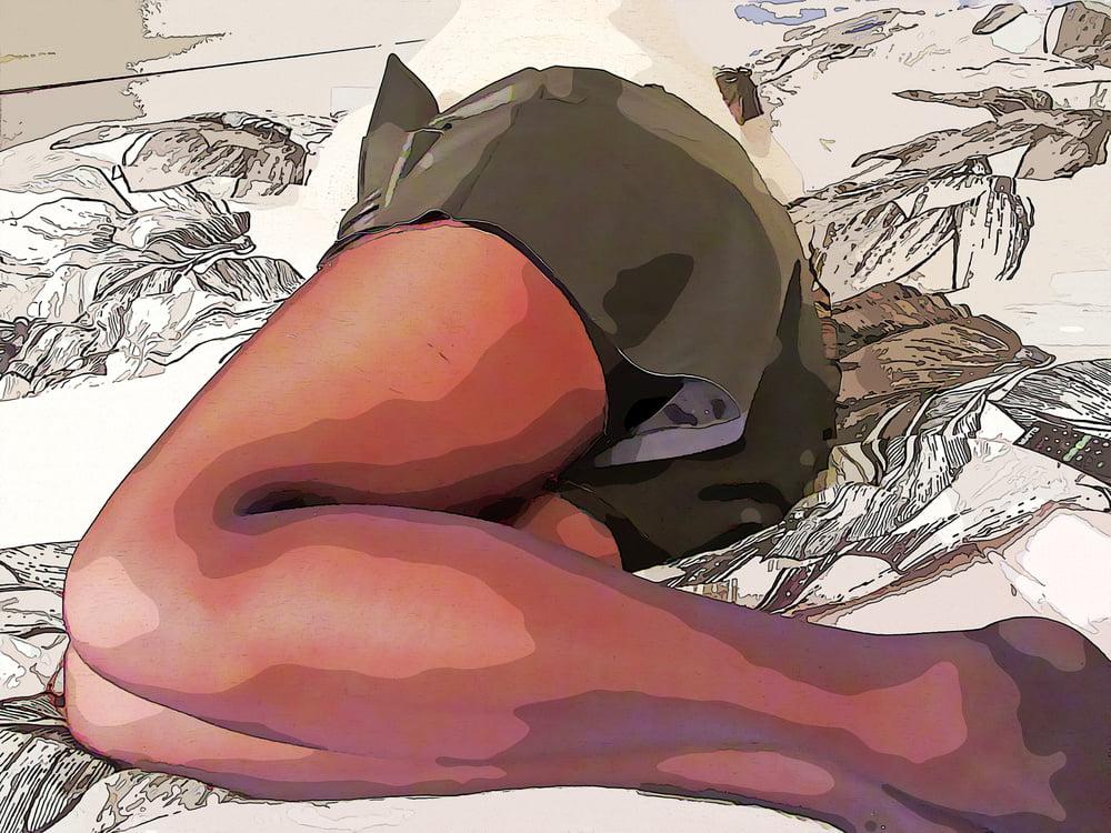 25P Wife's pantyhose of New Years eve