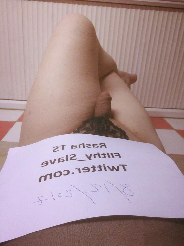 25P sissy slut rasha in black dress showng for big cocks