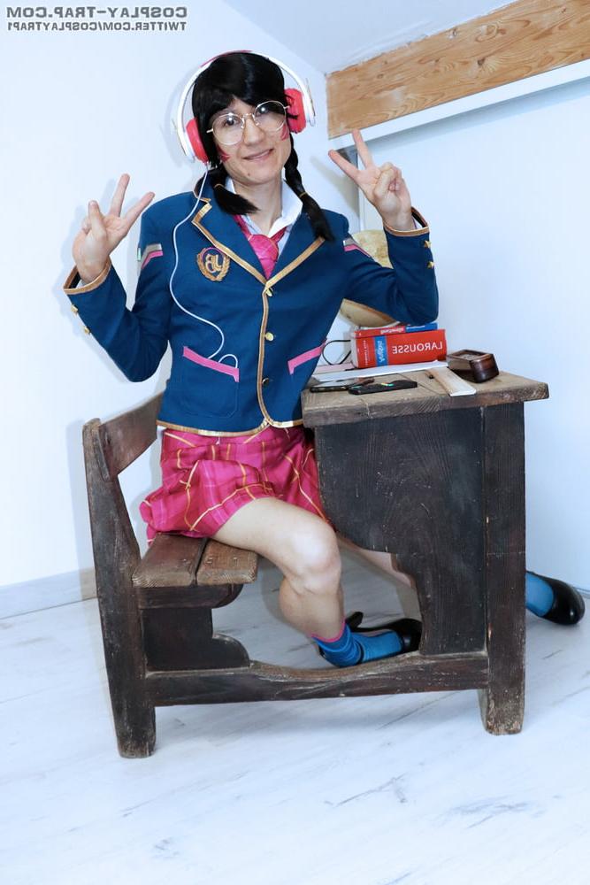 9P crossdress cosplay D.va Academy kinky lesson