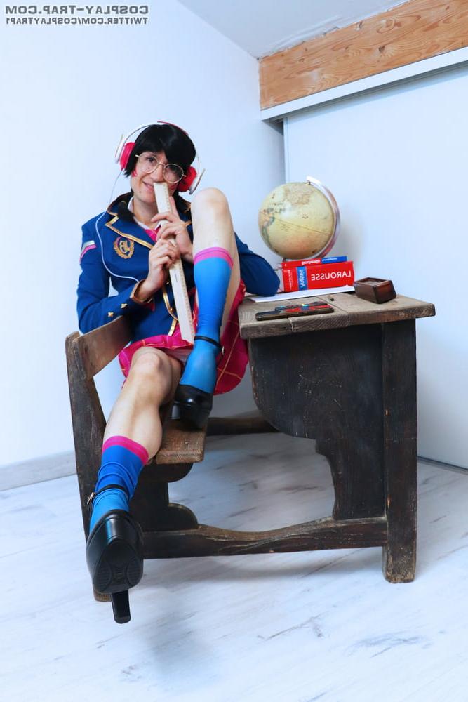 9P crossdress cosplay D.va Academy kinky lesson